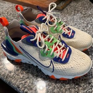 Nike Cream and Blue Athletic Sneakers